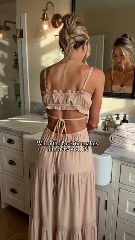 Sweet ruched back tie tiered dress, eye-catching casual chic wear#TieredMaxiDress #BackCutoutDress #SoftGirlOutfit #SummerMaxi #dealsforyoudays 