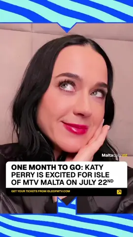 With just one month to go until this year's Isle of MTV Malta Music Week, global pop superstar Katy Perry has shared her excitement ahead of her highly anticipated performance in Malta FOR THE FIRST TIME EVER.  Speaking ahead of the event, Katy said she can't wait to headline Isle of MTV in beautiful Malta on July 22nd, adding that she's excited to be partying with fans on the island. Set to take place Fosos, Floriana - this year's edition is shaping up to be one of the biggest Isle of MTV events yet, with tens of thousands expected to gather for the free open-air concert. Katy will be joined by Afrojack and Malta's own AIDAN for what promises to be an unforgettable night of music, energy and celebration. Who's ready for Isle of MTV 2026? #MaltaDaily
