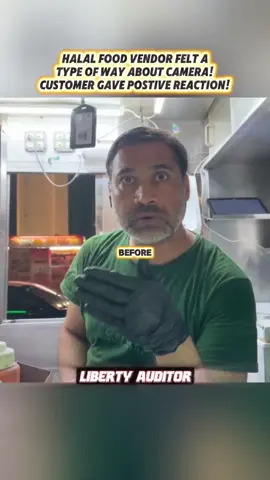 HALAL FOOD VENDOR FELT A TYPE OF WAY ABOUT CAMERA! CUSTOMER GAVE POSTIVE REACTION! #audit #halal #pov #law #customerservice 
