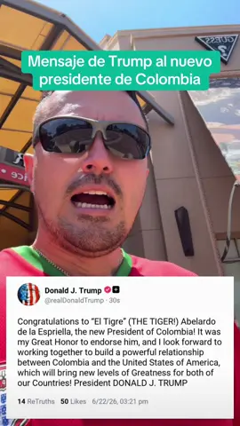 Ese es el mensaje del presidente Trump para el nuevo presidente de Colombia Abelardo de la Espriella. #parati #ig #reel