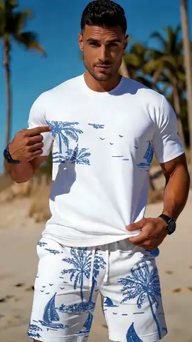 Men's Summer Set Coconut Tree Graphic Print, Short Sleeve T-Shirt & Beach Shorts, Casual Vacation Two-Piece, Beach Travel Wear #flatteringtwopieceset #mensswimtrunks #stripedtwopieceset #summerswimsuits #coolgirlsummeroutfits #menssummershorts #chicbeachwear #summertwopieceoutfit #mensswimsuit #summerclothinginspo