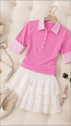 Áo thun polo phối cổ sơ mi hồng baby ngọt ngào #review #aothunnu #aopolonu #aothuncongsonu 