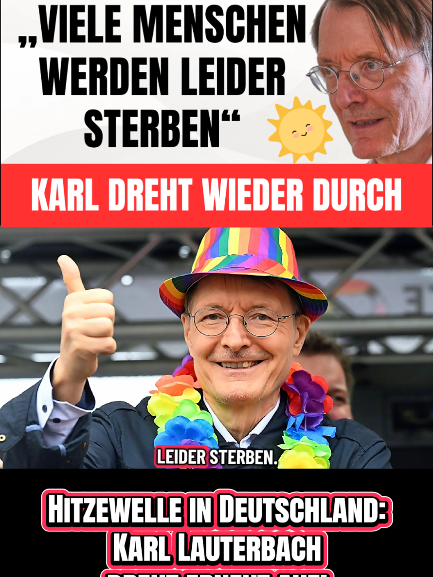 Karl Lauterbach schlägt wegen der angekündigten Hitzewelle Alarm und warnt vor zahlreichen Todesfällen. Gleichzeitig kritisiert er jene, die seine Warnungen nicht ernst nehmen. #Lauterbach #Hitzewelle #PolitikDeutschland Hitzewelle in Deutschland: Lauterbach dreht erneut auf!