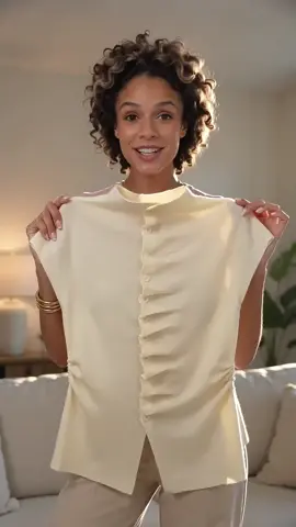 Split hem brings effortless relaxed movement.#MandarinCollarKnitTop#VacationSmartCasual #TopGoals #OutfitIdeas