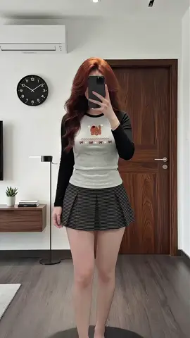 Áo thun nữ tay dài ôm dáng #outfitxinh #thoitrangnu #doxinhmoingay 