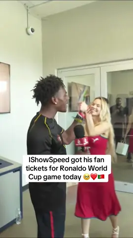 IShowSpeed got his fan tickets for Ronaldo World Cup game today 🥹❤️🇵🇹 #ishowspeed #fyp 