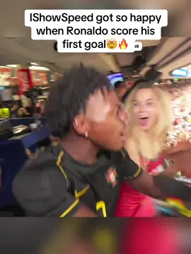IShowSpeed got so happy when Ronaldo score his first goal🤯🔥 #ishowspeed #fyp 
