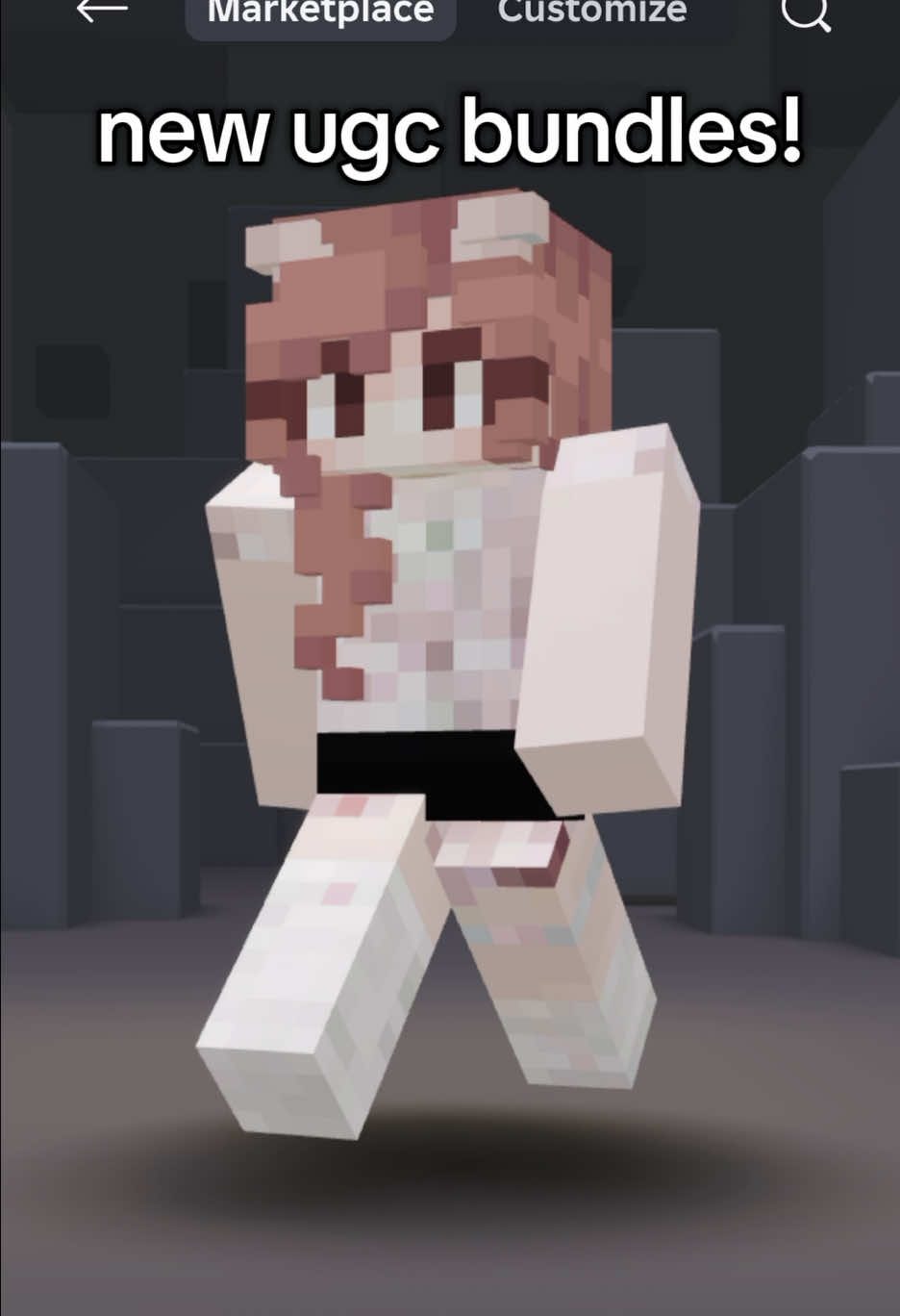 minecraft UGC animation pack/bundle! I DIDNT MAKE THIS just wanted to showcase this cuz its so cute #roblox #robloxugc #robloxfyp #robloxitems #robloxanimation 