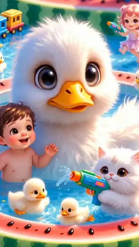 Cute duck cartoon for kids playing #kids #kidssong #kidscartoon #cartoonvideo #foryou 