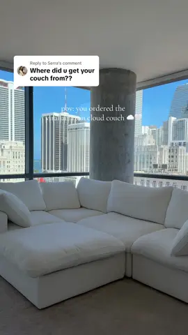 Replying to @Serra my amazon cloud couch ☁️🎀🫧 🔗 in bio under living room 🤍 #amazonhome #amazonfinds #livingroomdecor #apartmentdecor #homedecor