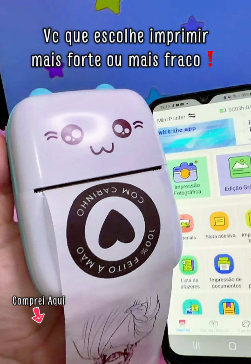 Sabia que vc que escolhe se quer imprimir mais FRACO ou mais FORTE com a mini impressora térmica que eu sempre indico pra vcs?!? Deixei aqui o link de onde eu comprei essa e tb o tutorial de como imprimir bonitão como eu rsrs Ahhh e tb expliquei que a qualidade do papel tb influencia por isso é bom sempre usar um de procedência! No mais corre pra garantir a sua na promoção e já configura tudo pra imprimir o tudoooo que vc amar!  #impressoratermica #miniimpressora #personalizados #personalizar #tiktokshopbrasil 