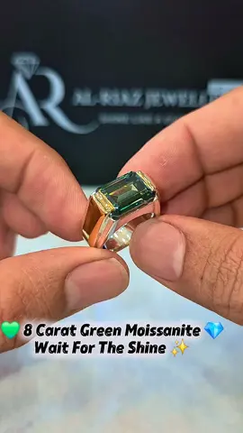 Engagement Ring Ideas 💍✨ | 8 Carat Emerald Cut Moissanite Looking for unique engagement ring ideas? This bold gents ring features an 8-carat Emerald Cut Moissanite set in 925 sterling silver with premium rhodium plating. A timeless design with exceptional brilliance and a luxury look. 💎✨ #engagementringideas  #MoissaniteRing #EmeraldCutRing #MensJewelry #AlRiazJewellersbahawalnagar💝💓❤️💥 