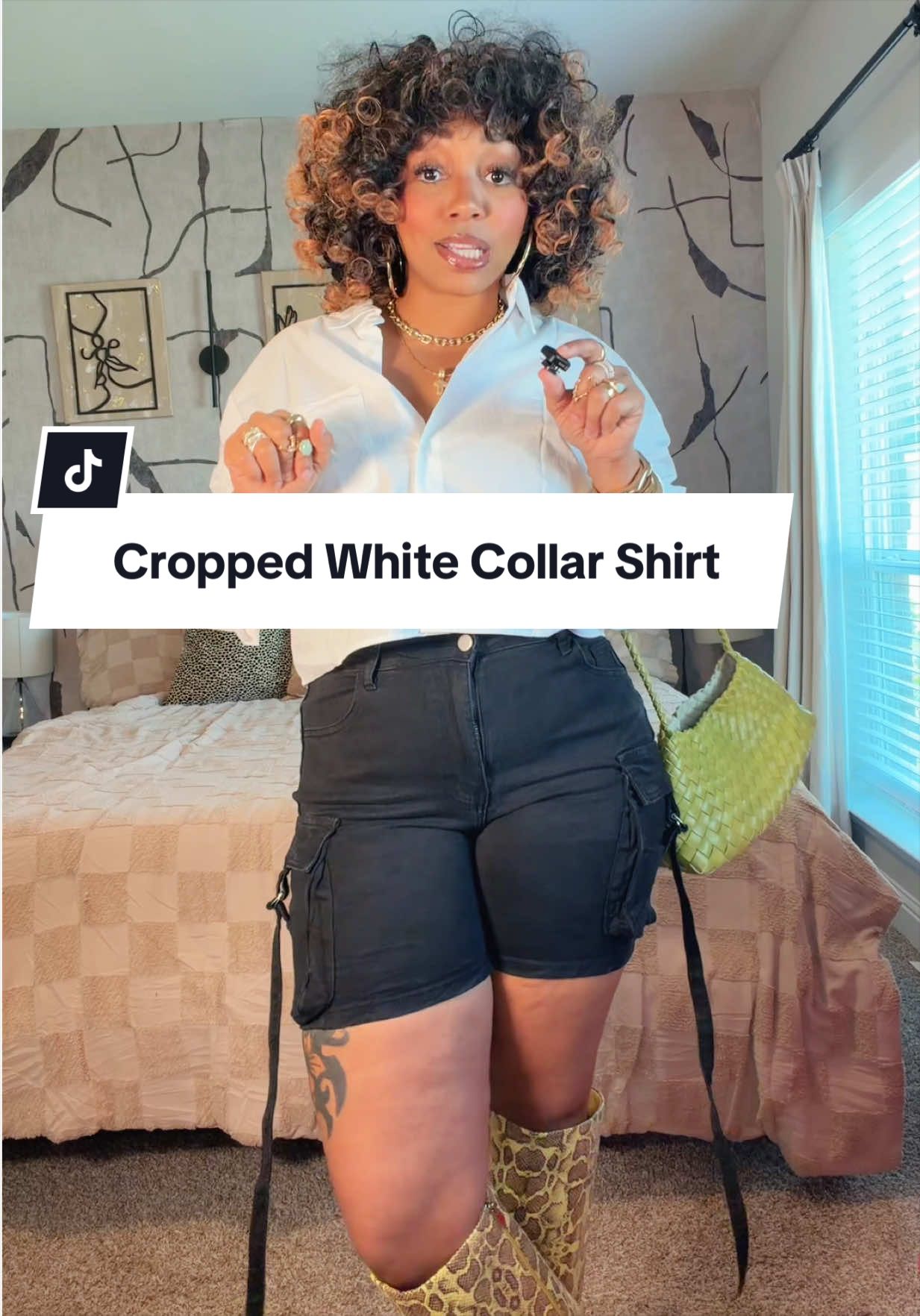 Cropped Collar Shirt #collarshirt #womenstop #womenshirt #summerwins #croppedshirt @Tankaneo 