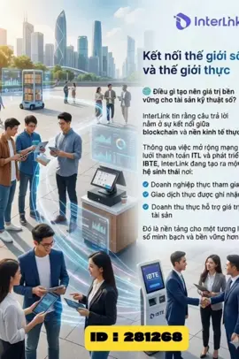 Kết nối thế giới số và thế giới thực 🌍 Điều gì tạo nên giá trị bền vững cho tài sản kỹ thuật số? InterLink tin rằng câu trả lời nằm ở sự kết nối giữa blockchain và nền kinh tế thực. Thông qua việc mở rộng mạng lưới thanh toán ITL và phát triển IBTE, InterLink đang tạo ra một hệ sinh thái nơi: ✔ Doanh nghiệp thực tham gia ✔ Giao dịch thực được ghi nhận ✔ Doanh thu thực hỗ trợ giá trị tài sản Đó là nền tảng cho một tương lai số minh bạch và bền vững hơn. #InterLink #ITLG #ITL 