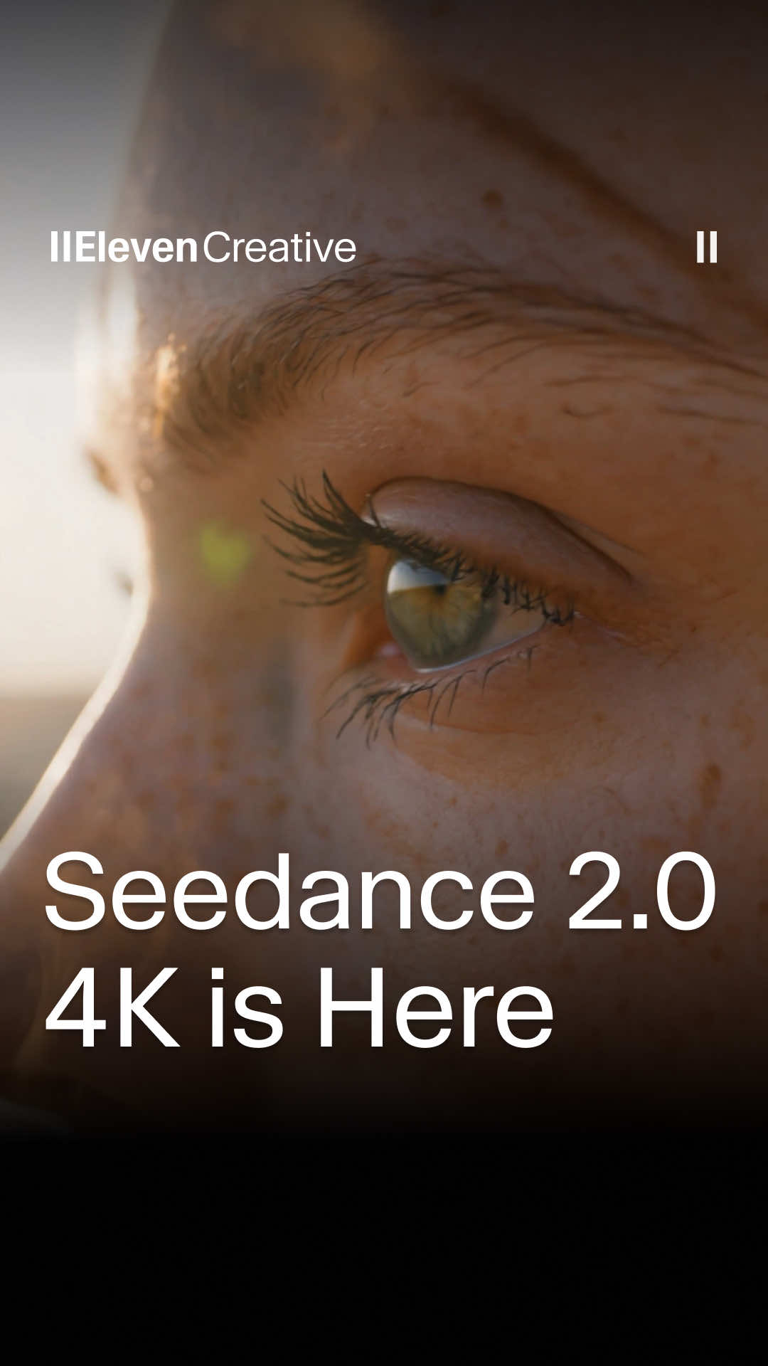 Seedance 2.0 4K is now live in ElevenCreative. 1. Razor-sharp detail retention. It's true native 4K, not just upscaling - create fine textures like fabric, skin pores, and individual hairs, all crisp and stable. 2. 10-bit color depth. Get richer gradients, smoother transitions, and the flexibility for real color grading in post. 3. Real-world physics. All of this sits on top of the real-world physics you already love, so you can create production-ready quality. Try Seedance 2.0 4K in ElevenCreative today. #ElevenLabs #ElevenCreative #Seedance #4K
