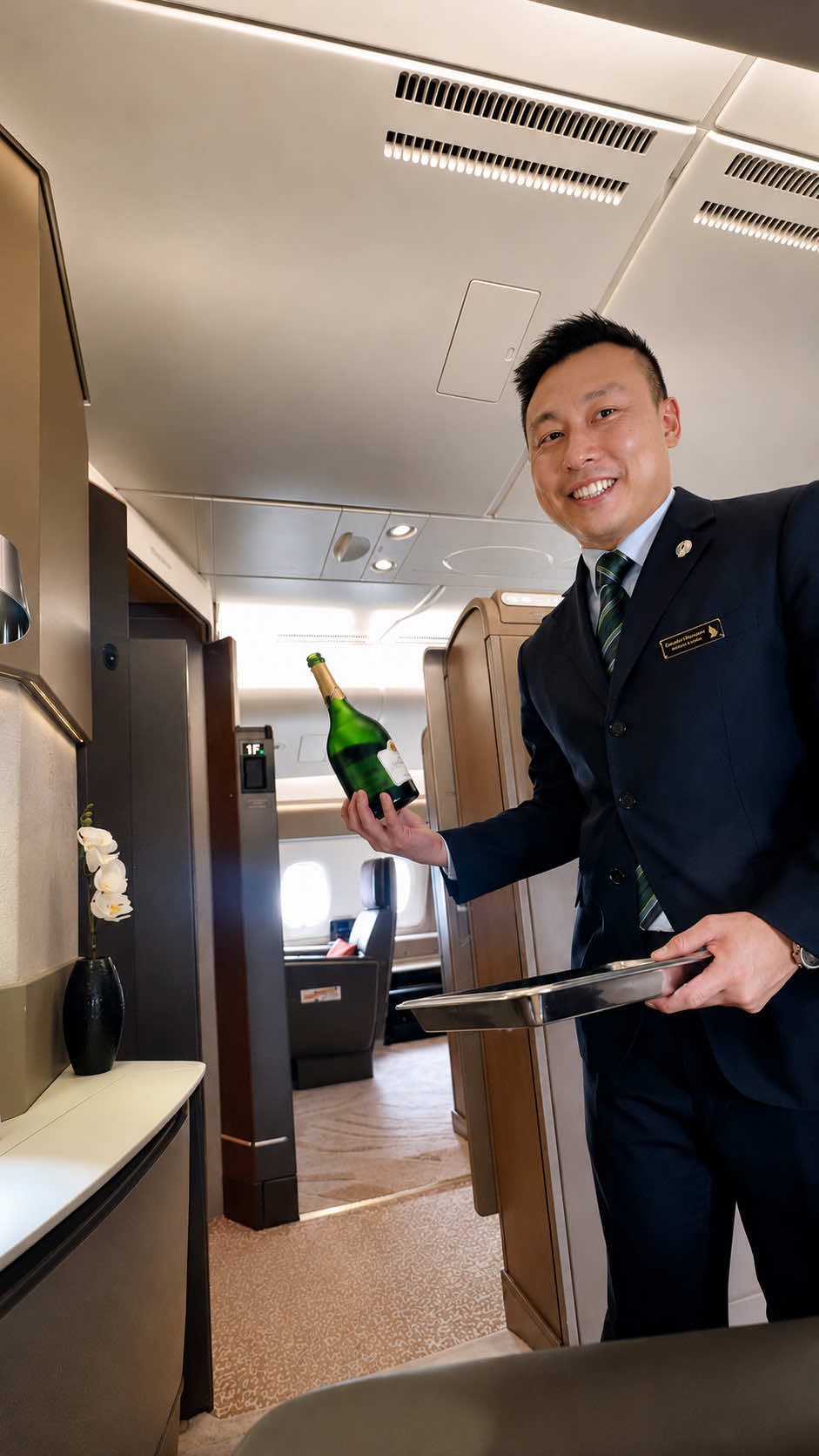 The amazing champagne tasting experience on Singapore Airlines #firstclass #flight #singaporeairlines 