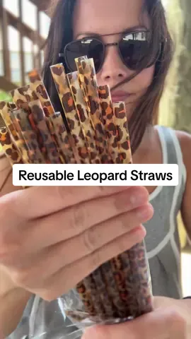 20-pack of reusable leopard straws — the cutest way to level up your iced coffee or any drink 🐆🥤✨@brittyland #leopardprint #straws #reusablestraw #cutedrinks #icedcoffeeathome