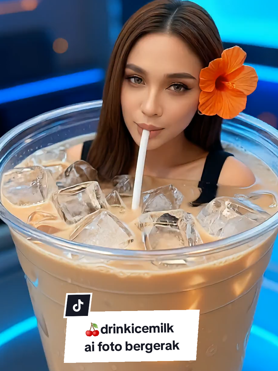 Effectst tiktok keren🤩 Ai drink iced milk #trendtiktok  #drinkicedmilk  #aieffects  #fotobergerak #viral  By@yanceandrian 