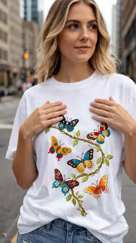 Cottagecore butterflies? YES. 🦋✨ This embroidered tee has me OBSESSED #DealsforYouDays #CottagecoreAesthetic #VintageTee #BohoVibes #TikTokMadeMeBuyIt
