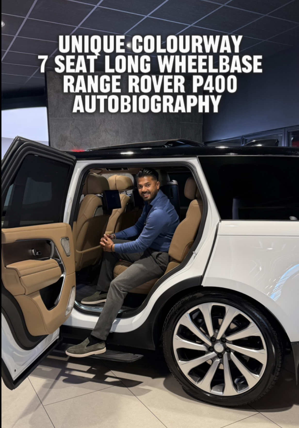 7 Seat Long Wheelbase Range Rover P400 Autobiography with stunning rare Extended Caraway Leather Interior, Electric Deployable Side Steps & Rear Seat Entertainment 2025 25 Range Rover 3.0 P400 Autobiography LWB 7 Seat Live Priced at £119,990 - Buy & Reserve Online - Contact Joe on 07835377418 or Business WhatsApp us on 07724101010 📲 ✔️Fuji White ✔️Extended Caraway Leather Interior ✔️Electric Deployable Side Steps ✔️23” Diamond Turned Gloss Dark Grey Alloys ✔️Natural Brown Walnut Veneer ✔️Contrast Black Roof ✔️Rear Seat Entertainment ✔️Sliding Panoramic Sunroof ✔️Heated, Cooled & Massage Front Seats ✔️Heated & Cooled Rear Seats ✔️Meridian Signature Surround ✔️Heads Up Display ✔️Leather Headlining ✔️Heated Wood & Leather Steering Wheel + more 7,108 Miles #rangerover #7seatrangerover #acklamcars
