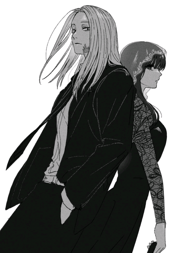 in a world full of betrayal, they remained each other's certainty. 💜🍀  #sakamotodays #shishiba #osaragi #shishiosa #foryoupage 