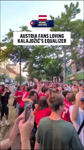 Kalajdžić's stoppage time equalizer sent these fans into a frenzy 🇦🇹 (Via X/OtherBundesliga) #worldcup #austria