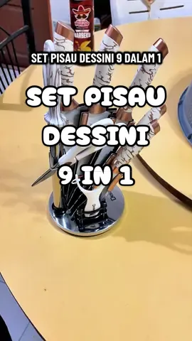 DESSINI ITALY 9 IN 1 Stainless Steel Knife Cleaver Scissor Peeler Cutting Storage Holder Cutlery Organizer Pisau Gunting #setpisau #pisauset #pisaudapur #pisauviral #dessini @DESSINI Malaysia 