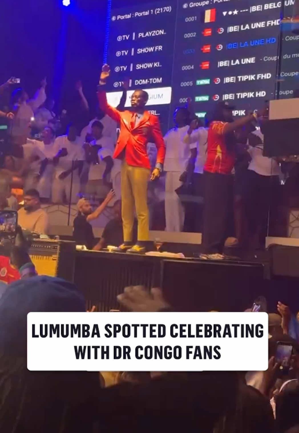 Lumumba and DR Congo fans are ecstatic to be through to the Round of 32 🇨🇩 (via IG/simone_mitoko) #lumumba #drcongo #fifaworldcup 