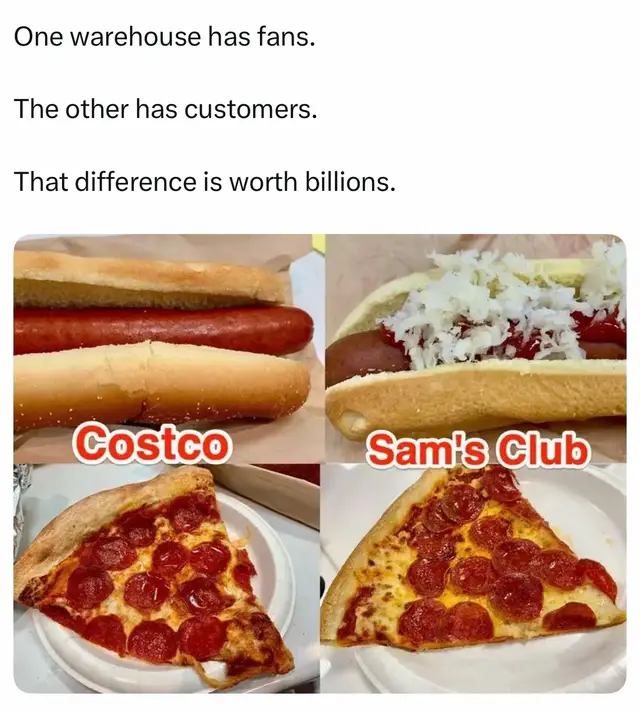 They both sell bulk. But one sells convenience. The other sells belonging. Which side are you on? #costco #samsclub #marketing #business #fyp