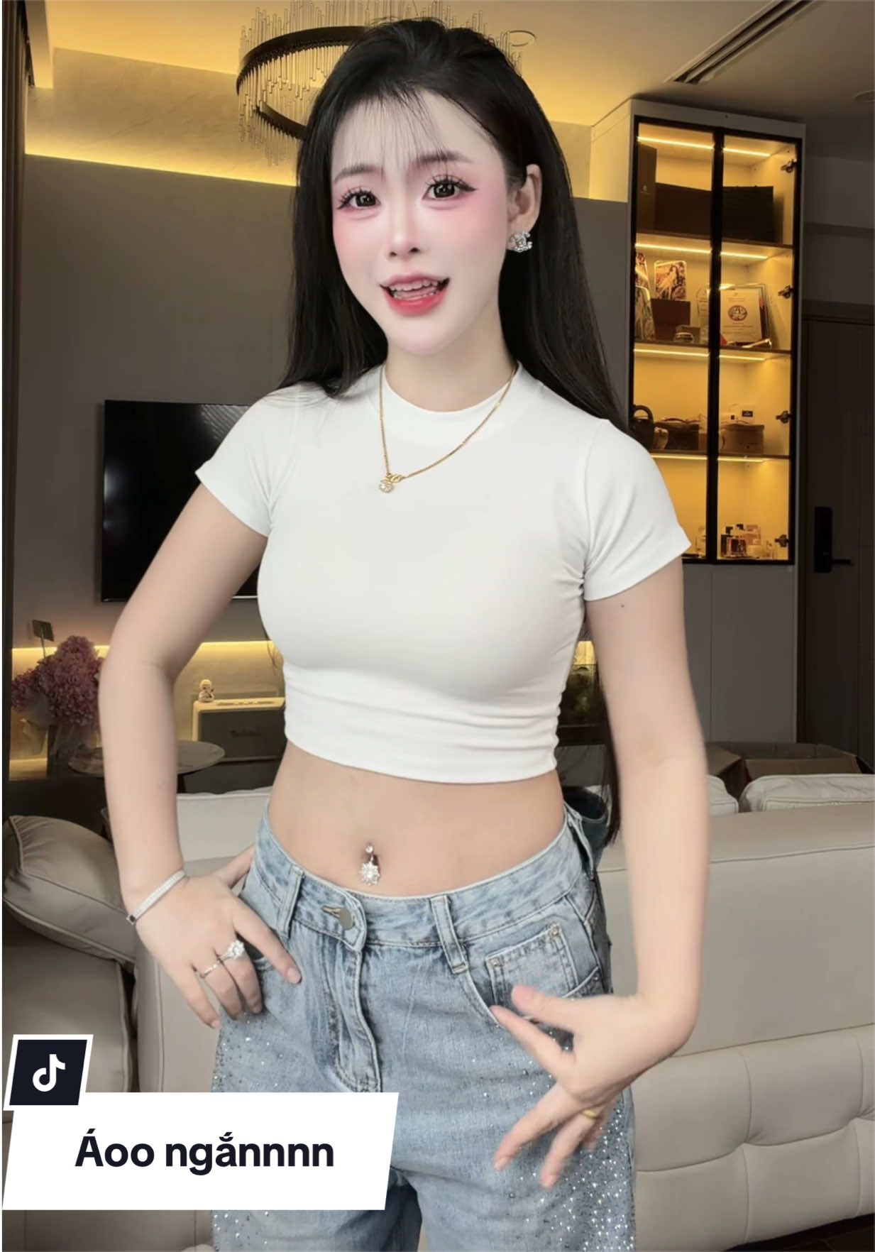 Áo Croptop Nữ Tay Ngắn #xuhuong #xuhuongtiktok #thoitrangnu 