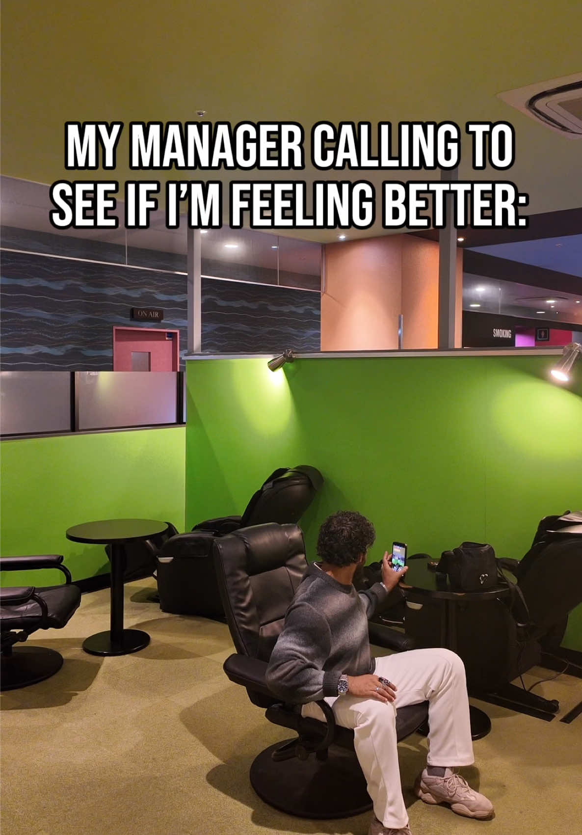 My manager calling me to see if I’m better: *Coughs in fun*  #relatable #lifestylecontent #travelcontent #livinglife