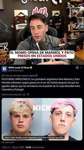 El momo opina de marmol y pato presos en estados unidos por colarse a un partido del mundial. #pato #marmol #momo #mundial2026 #kick #argentina🇦🇷 #tendencia #parati
