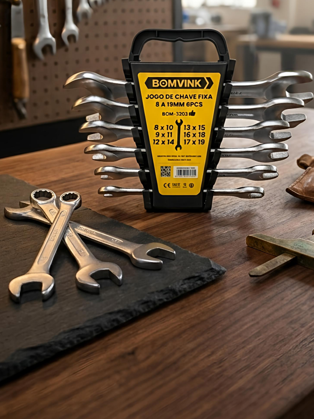Chega de perder tempo procurando a chave certa ou sofrer com ferramentas que espanam. O Jogo de Chaves Fixas 6 Peça é o aliado perfeito para quem busca robustez, eficiência e praticidade em reparos e manutenções. ⚙️ Para quais trabalhos ele é indicado? Ideal para trabalhos mecânicos, manutenções automotivas, serviços hidráulicos e uso geral. Seja você um profissional exigente ou um entusiasta do 