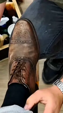 ULTIMATE Shoe Shine with OLD Shoe l Shining ASMR sounds #tiktokgrowthchallenge #shoeshine #shoecleaning #satisfying #asmr 