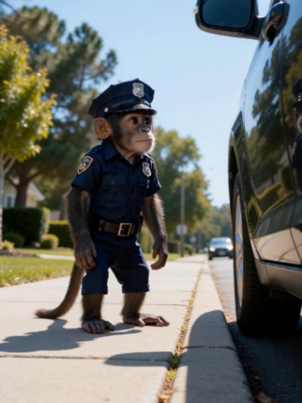 Part 2 POV: You got pulled over and this is your officer 🐒👮🚔  #aimonkey #aiart #aivideo #aigenerated #monkey #police #cop #pullover #funny #funnyanimals #fyp #foryou #foryoupage #viral #trending #cute #cutemonkey #lol #comedy #humor #policetok #animals #kling #klingai #aifilm #pov #relatable #omg #satisfying #wildanimals