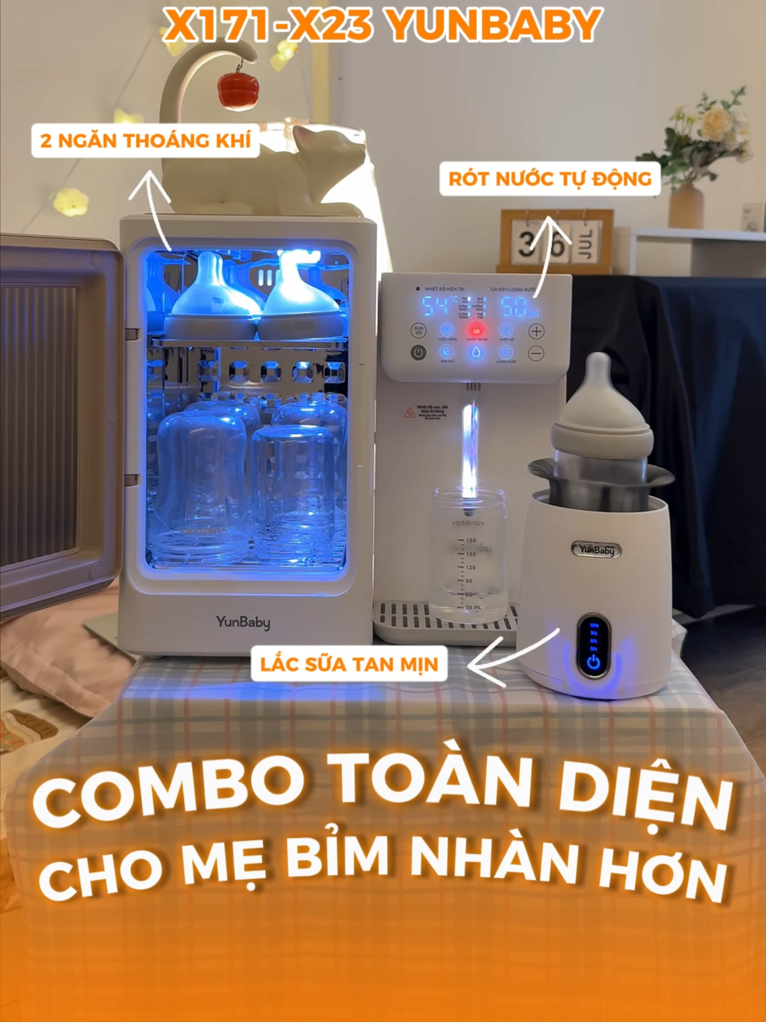 🎁 COMBO NHỎ GỌN – ĐẦY ĐỦ CÔNG NĂNG CHO BA MẸ PHA SỮA CÔNG THỨC 💙 Tủ tiệt trùng UVC X171 với 8 bóng đèn UVC, chứa tối thiểu 4 bình sữa, giúp bình và phụ kiện luôn sạch khuẩn. 💙 Máy rót nước tự động X23 chuẩn nhiệt, pha sữa nhanh chóng, đúng nhiệt độ chỉ trong vài giây. ✨ Thiết kế nhỏ gọn, phù hợp nhiều không gian. ✨ Giá cả hợp lý nhưng vẫn đáp ứng đầy đủ nhu cầu tiệt trùng và pha sữa mỗi ngày. 💕 Combo tiện lợi giúp việc chăm bé trở nên nhẹ nhàng và tiết kiệm thời gian hơn.#viraltiktokvideo #maytiettrungsaykho #maytiettrung #mebimsua #xuhuong #mevabe #chamcon #yunbaby