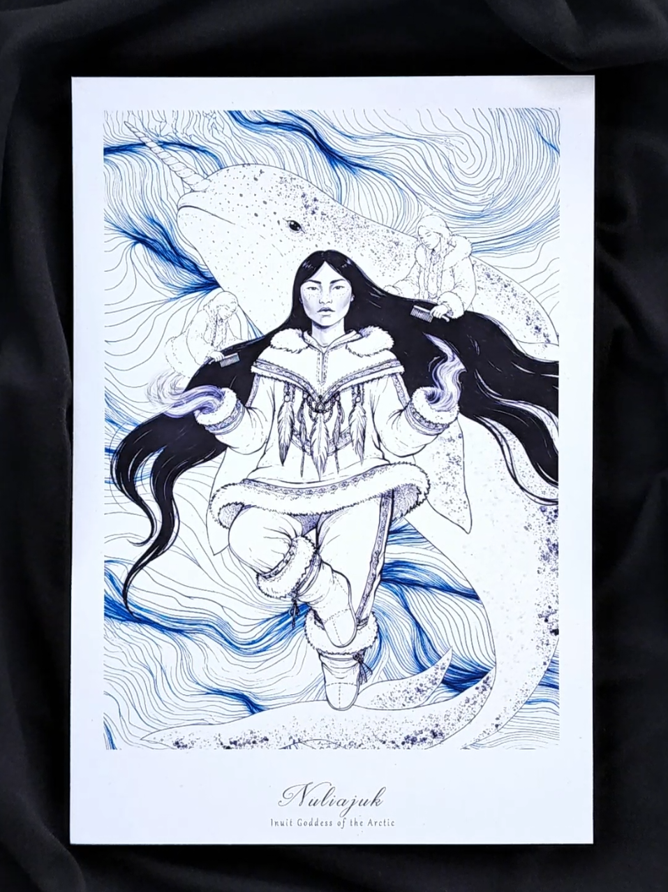 Nuliajuk, Inuit Goddess of the Arctic.  first issue of Forbidden Diaries is dedicated to the indigenous women everywhere.  #darkfeminine #mythology 