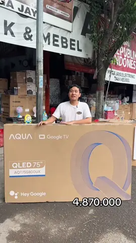 75 AQUA QLED GOOGLE TV, Ukuran 75inch, Layar QLED, Resolusi UHD 4K, Sistem operasi Google Tv fitur lengkap, Ready Google Assistant, Garansi 5tahun. Harga 4.870.000 #googletv #gled #aqua #smarttv #new 