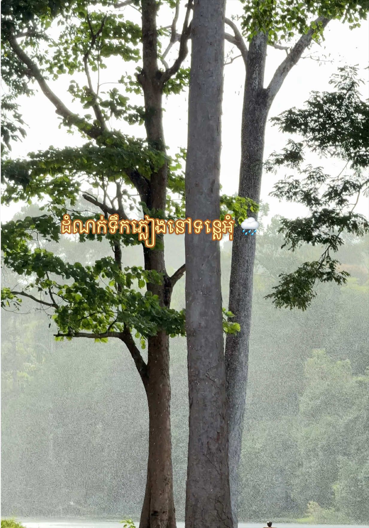 ដំណក់ទឹកភ្លៀងនៅទន្លេអុំ 🌧️