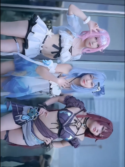 Nắng vàng, sóng nhẹ và ba giấc mơ mang tên Elysia – Griseo – Eden ☀️ #honkaiimpact3rd #elysia #griseo #eden #cosplay #fyp #viral