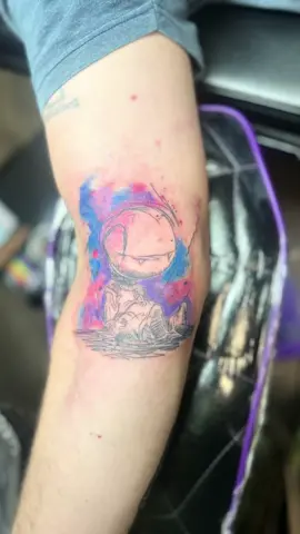 This Hitchkikers Guide to the Galaxy sleeve is coming together!  #marvin #sketch #watercolor #tattoo #blacktattooartist 