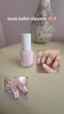 essie nail polish in ballet slippers 🩰🩰 perfect for everyday looks (work, school, formal events) and is long lasting! this is my top light pink shade that will always be a classic ✨🩷 #complimentary #essielove #essie @influenster @essie 