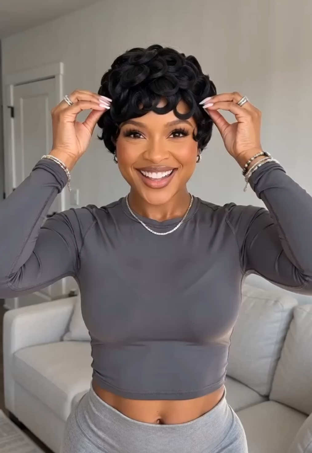 Let’s get to it y’all this hair is selling like crazy it’s the summer hair you been looking for ☺️✨#shortcurlyhair #humanhair #summerstyle #summerhair #hair 