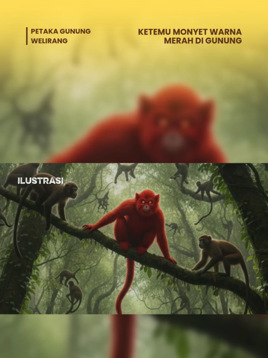 NGERI BANGET KETEMU SOSOK MONYET WARNA MERAH DI GUNUNG #PETAKAGUNUNGWELIRANG #FILMPETAKAGUNUNGWELIRANG  #mistis 