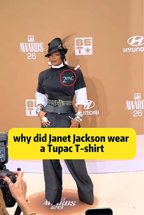 Why did Janet Jackson wear a 2Pac T-shirt on the BET Awards red carpet? No one realized that three subtle details made her the ultimate winner.#movie #news #tik #fy #janetjackson 