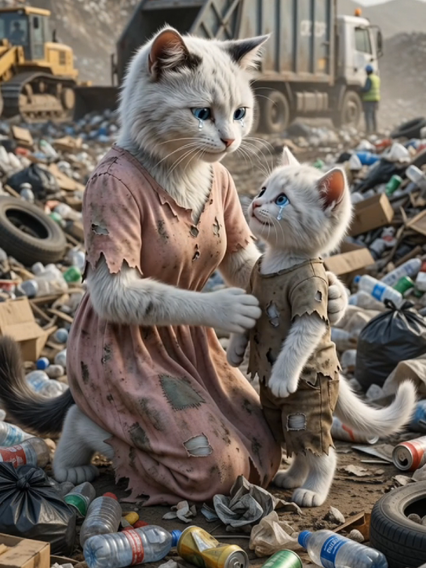 Me and Mom Find Magic Umbrella #sadstory #animtedstories #ai #cats #catstory 