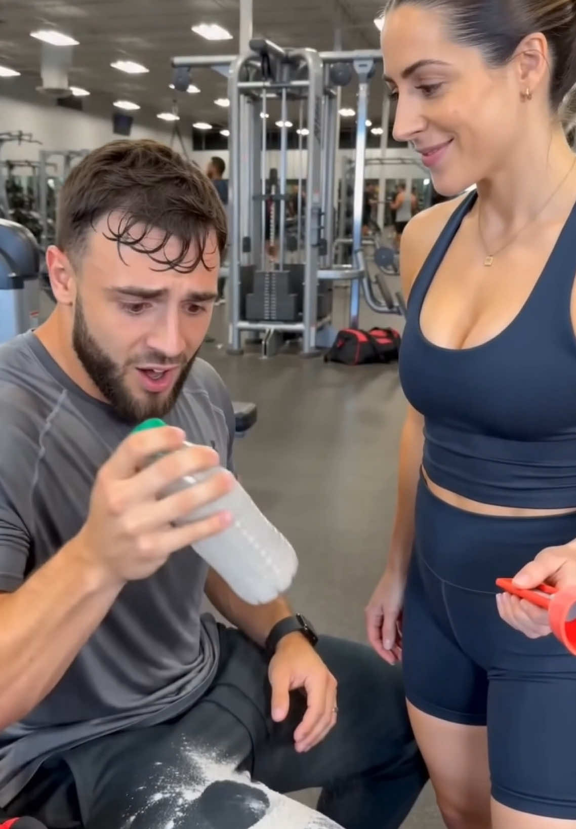 Ladies who hit the gym, listen up! This adjustable protein scoop is lightweight, just hold the gray button and slide back to adjust your powder serving, fits all supplement tubs perfectly. #GymEssentials #ProteinScoop #FitnessHacks #SupplementTools #GymGear
