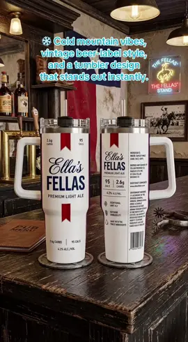 🧊 A cool premium light ale inspired tumbler design for iced coffee, soda, tea, or any favorite drink. #EllasFellas #IcedDrinkCup #ReusableTumbler #TrendingCup #DealsforYouDays
