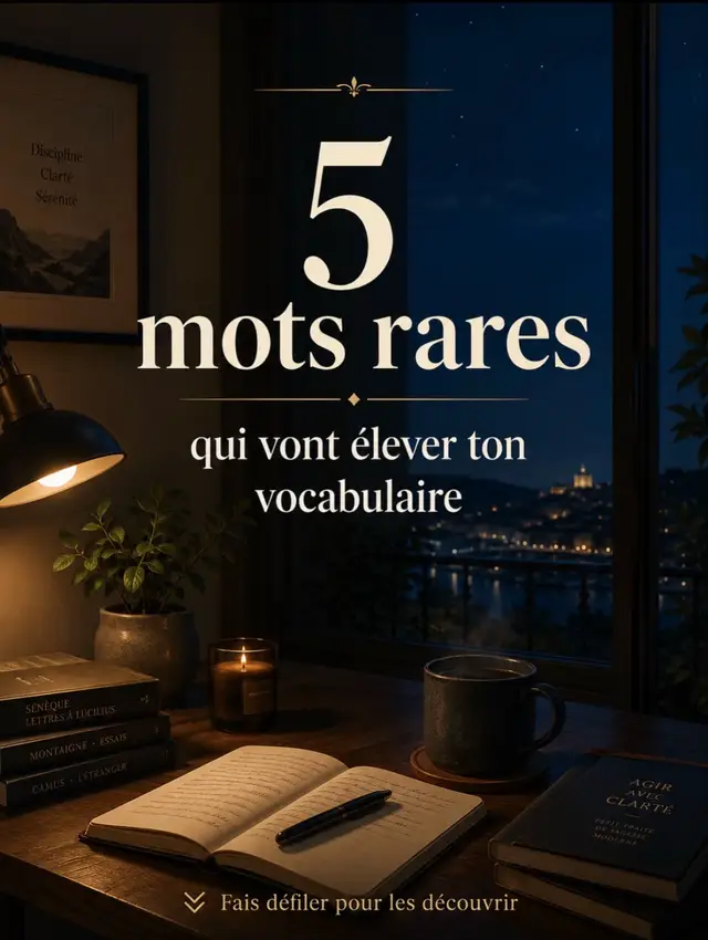 📚 La langue française regorge de mots magnifiques que l’on n’entend presque plus. Aujourd’hui, découvre 5 mots rares qui pourraient bien enrichir ton vocabulaire… et peut-être impressionner ton entourage. 😄 💬 Combien en connaissais-tu avant ce TikTok ? #vocabulaire #apprendresurtiktok #motrare #français #minutelexique 