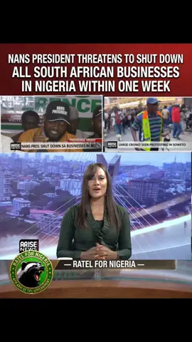 🚨 NANS ISSUES 7-DAY ULTIMATUM OVER XENOPHOBIA IN SOUTH AFRICA In a strong response to the growing xenophobic attacks and the June 30 deadline crisis affecting Nigerians and other Africans, NANS President Dr. Meshach Nwankwo has threatened to mobilize action to shut down all South African-owned businesses operating in Nigeria within one week if the situation is not urgently addressed. The student body is demanding immediate protection for Nigerians abroad and decisive action from authorities. #NANS #ShutDownSABusinesses #Xenophobia #SouthAfrica #Nigeria 